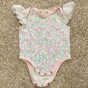 The Beaufort Bonnet Company Pink and Green Floral Bodysuit